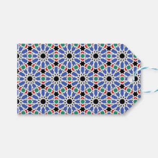 Geschenktasten mit blauer Geometrie Geschenkanhänger