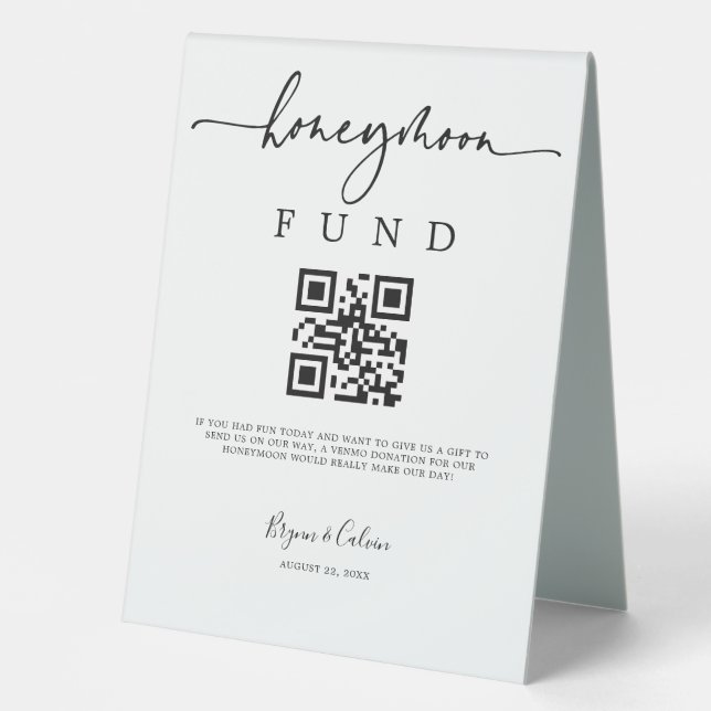 Geschenktisch Flitterwochen-Fond-Unterzeichnung Ho Tischaufsteller (Vorderseite)