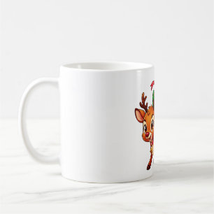 Geschenktragendes Rentier mit Geschenk Kaffeetasse