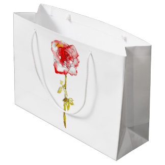 Geschenktücher, Aquarell und Tinte Rose Große Geschenktüte
