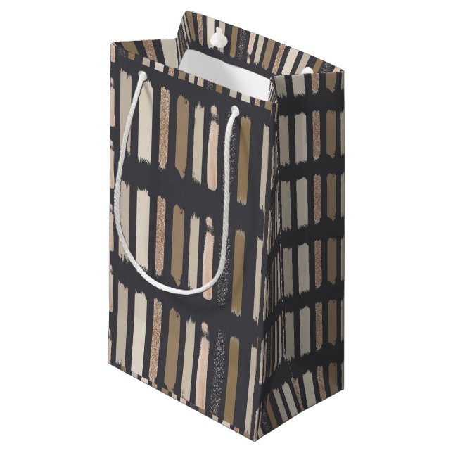 Geschenktüte Brown Streifen (Vorderseite Schrägansicht)