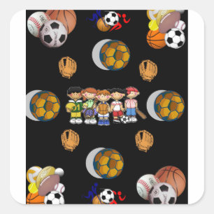 Geschenktüte Football Sports Quadratischer Aufkleber