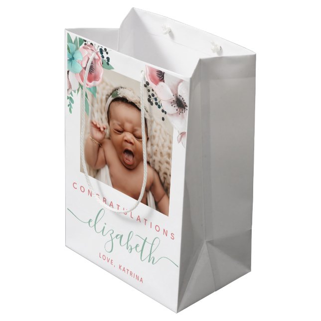 Geschenktüte für Neugeborene (Rückseite Schrägansicht)