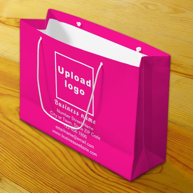 Geschenktüte mit der Handelsmarke auf rosa Großpac (Build brand name awareness. Your business brand on pink large gift bag.)