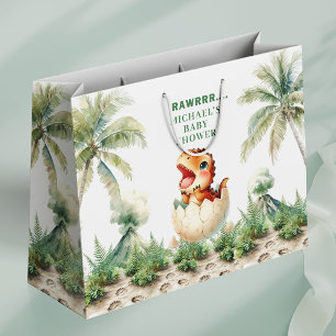 Geschenktüte "Schlüpft bald" für Dino-Baby-Party