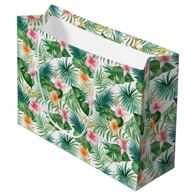 Geschenktüte tropische Flora (Vorderseite Schrägansicht)