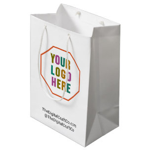 Geschenktüten aus Papier mit Firmenlogo, kein Mini Mittlere Geschenktüte