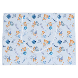 Geschenktüten Babydusche blau Große Geschenktüte