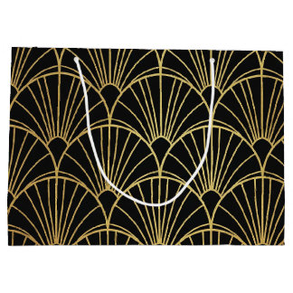 Geschenktüten Gold geometrisches und Art Deco-Must Große Geschenktüte