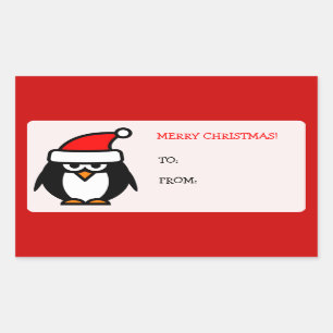 Geschenkumbauten der frohen Weihnachten mit Rechteckiger Aufkleber