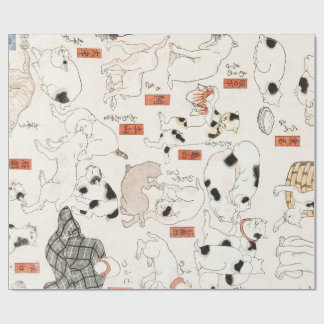 GESCHENKVERPACKUNG JAPANISCHER DRUCK KATZEN GESCHENKPAPIER