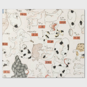GESCHENKVERPACKUNG Katzen (1847-1850) JAPANISCHER Geschenkpapier