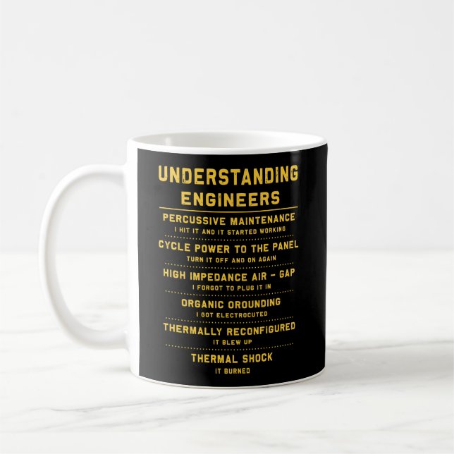 Geschenkverständnis Ingenieure Funny Kaffeetasse (Links)