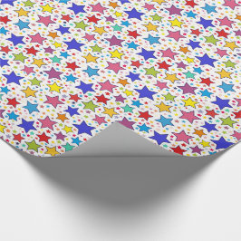 Geschenkwrake für farbenfrohe Sterne Geschenkpapier