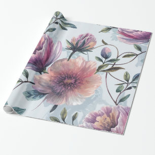 Geschenkwrake mit weichem Blumenwasser Geschenkpapier