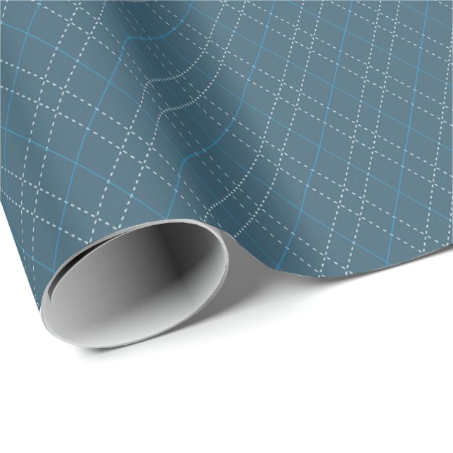 Geschenkwrap für Aquamarine und weiße Raute Geschenkpapier (Rolleneckpunkt)