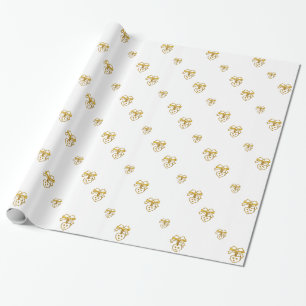 Geschenkwrap für Goldene Herzen und Bögen Geschenkpapier