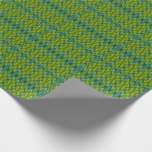 Geschenkwrap - Kaleidoskopisches Muster in Grüntön Geschenkpapier