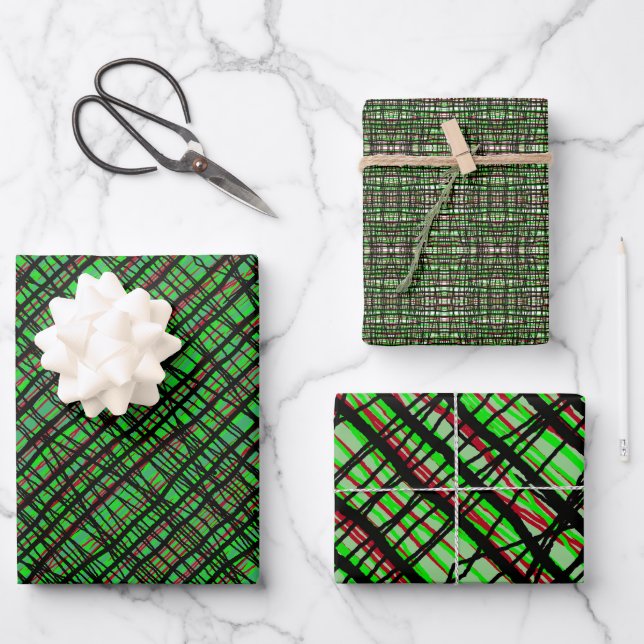 Geschenkwrap Kwanzaa Rot/Grün/Schwarz Weave Geschenkpapier Set (Vorderseite)