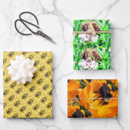 Geschenkwrap-Set - Bienen in verschiedenen Größen Geschenkpapier Set