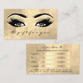 Geschenkzertifikat Brows Makeup Gold Lashes Schönh Rabattkarte