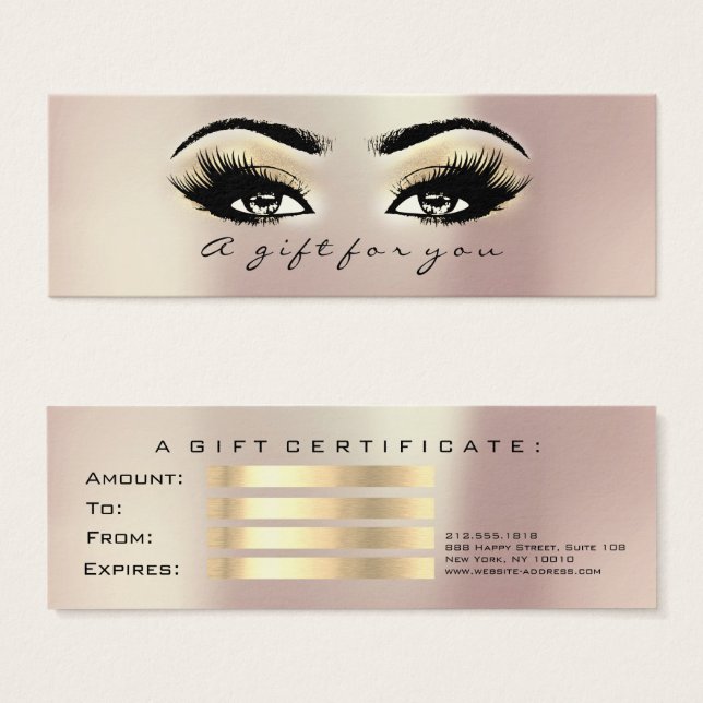 Geschenkzertifikat Early Gold Lashes (Vorne & Hinten)