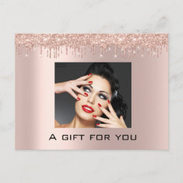 Geschenkzertifikat Feiertage Schönheit Rose Tropfe Postkarte