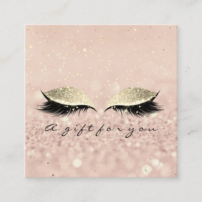 Geschenkzertifikat Gold Glitzer Lashes Makeup Arti Rabattkarte (Vorderseite)
