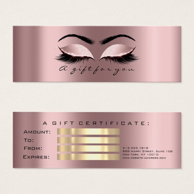 Geschenkzertifikat Kleine Lashes Makeup Funkelnd M (Vorne & Hinten)