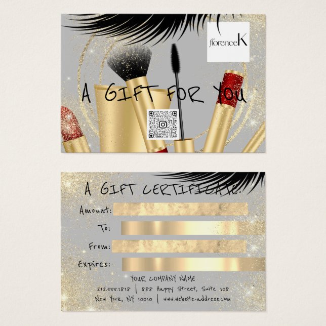 Geschenkzertifikat Lash Makeutical Logo QR Code (Vorne & Hinten)