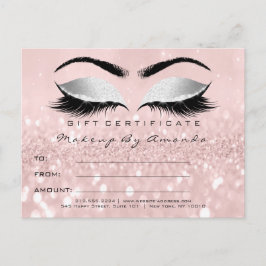 Geschenkzertifikat Lashes Erweiterung Makeup Grau  Postkarte