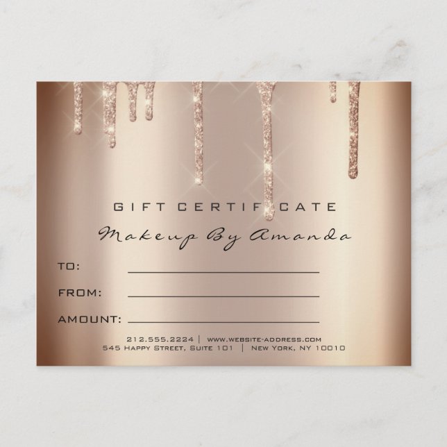 Geschenkzertifikat Lashes Erweiterung Makeup Skinn Postkarte (Vorderseite)