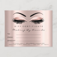Geschenkzertifikat Lashes Erweiterung Makeuws Brow