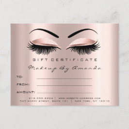 Geschenkzertifikat Lashes Erweiterung Makeuws Brow Postkarte
