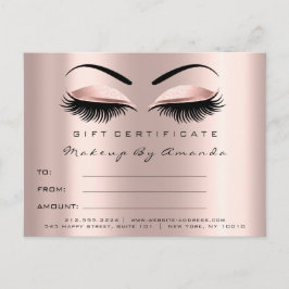Geschenkzertifikat Lashes Erweiterung Makeuws Brow Postkarte