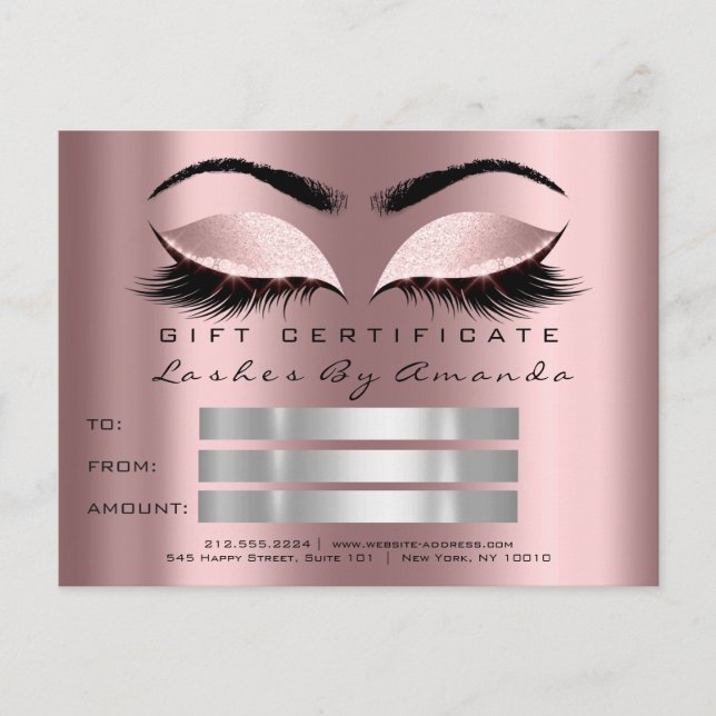 Geschenkzertifikat Makeup Lash Microblading Postkarte (Vorderseite)