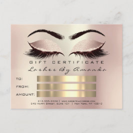 Geschenkzertifikat Mikroblading Cosmetologin Lashe Postkarte