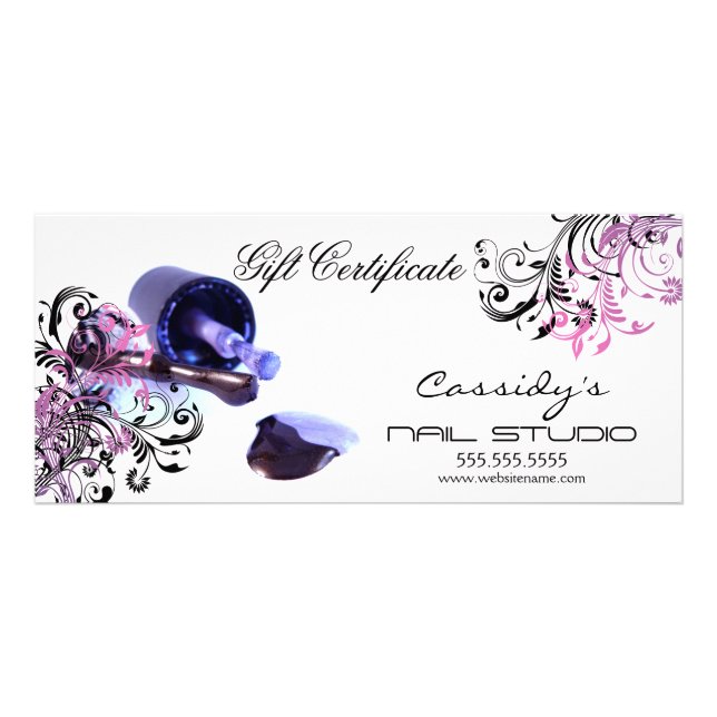 Geschenkzertifikat Nail Studio und Salon Werbekarte (Vorne)