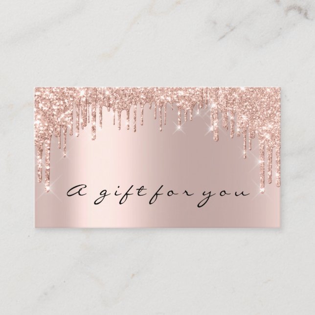 Geschenkzertifikat Nails Makeup Eyelash Rose Gold Visitenkarte (Vorderseite)