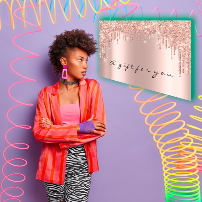 Geschenkzertifikat Nails Makeup Eyelash Rose Tropf Visitenkarte (FlorenceK Studio )