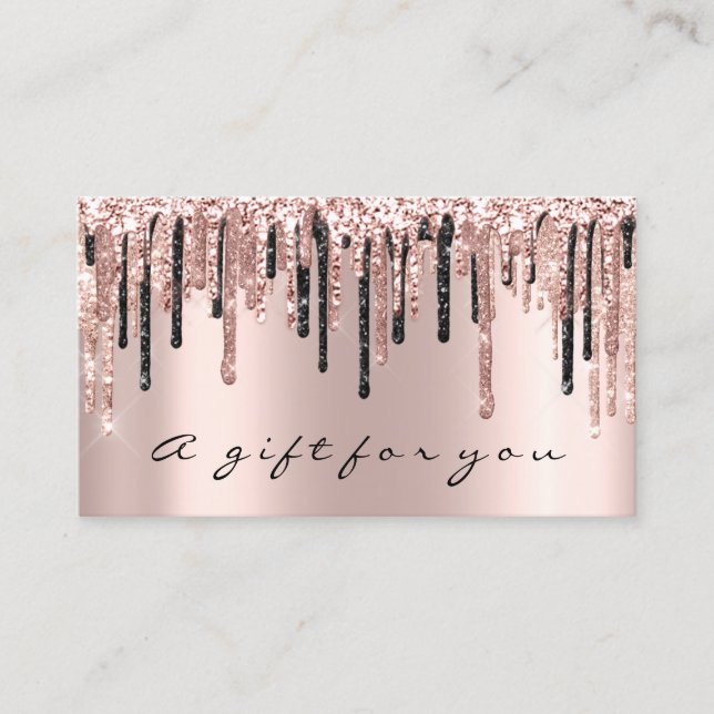 Geschenkzertifikat Nails Makeup Eyelash Rose Tropf Visitenkarte (Vorderseite)