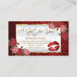 Geschenkzertifikat Red Lipstick Business Rabattkarte