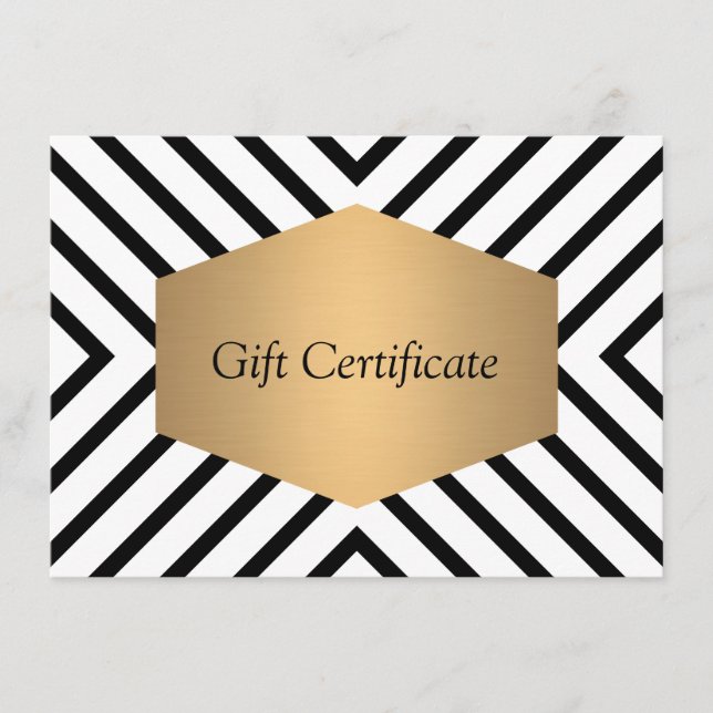 Geschenkzertifikat Retro Mod Schwarz/Weiß-Muster (Vorderseite)