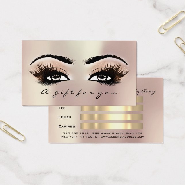 Geschenkzertifikat Rose Gold Lashes Erweiterung Ma (Büro)
