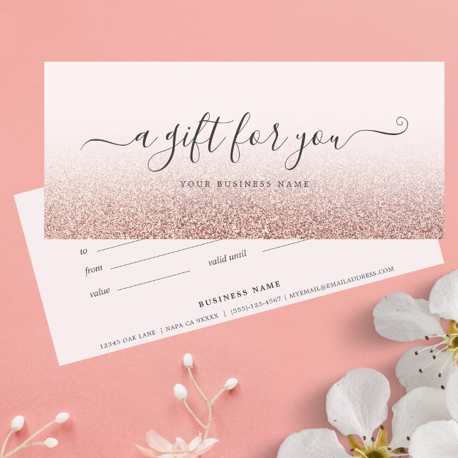 Geschenkzertifikat Rose Gold Ombre (Rose Gold Ombre Gift Certificate)
