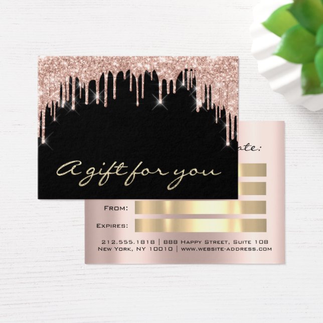 Geschenkzertifikat Rose Tropfen Lashes Makeup Arti (Schreibtisch)