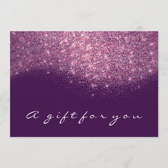 Geschenkzertifikat Sepia Gold Glitzer Lila Rosa (Vorderseite)
