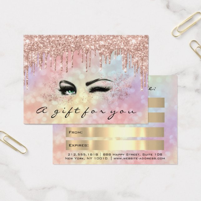 Geschenkzertifikat-Tropfen Holograp Makeup Mighty (Büro)