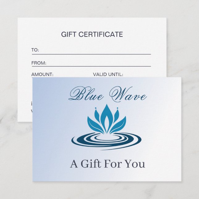 Geschenkzertifikat "Water Feature Business" (Vorne/Hinten)