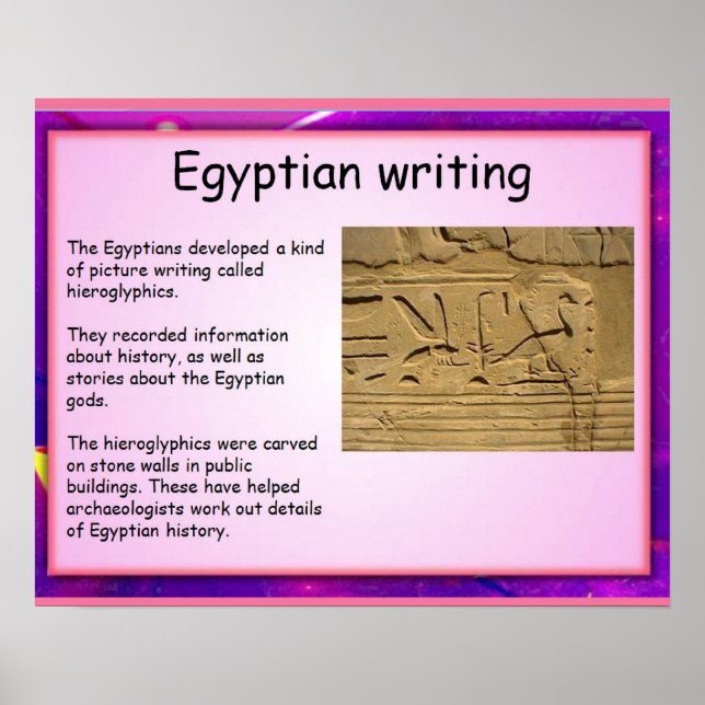 Geschichte, antikes Ägypten, ägyptisches Schreiben Poster (Vorne)